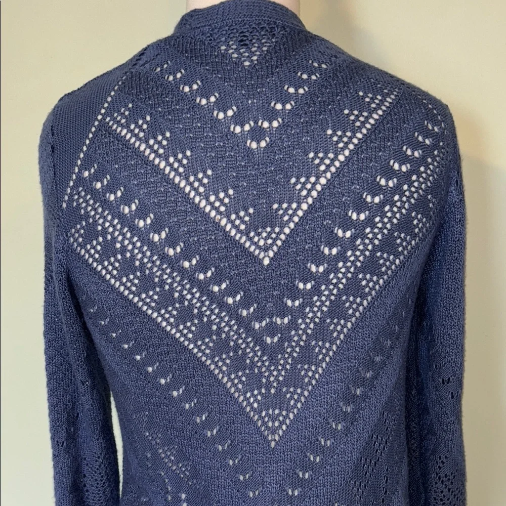 LOVE ELLIE Navy Blue Long Open-Front Cardigan Sweater Size Small - Picture 5 of 8